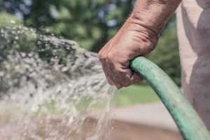 Voorbeeld van een groene oase tuin met goed onderhouden beplanting en rustgevende tuinontwerp